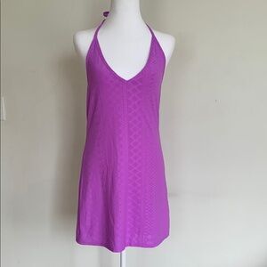 New Purple Halter Neck Dress. Size Small.